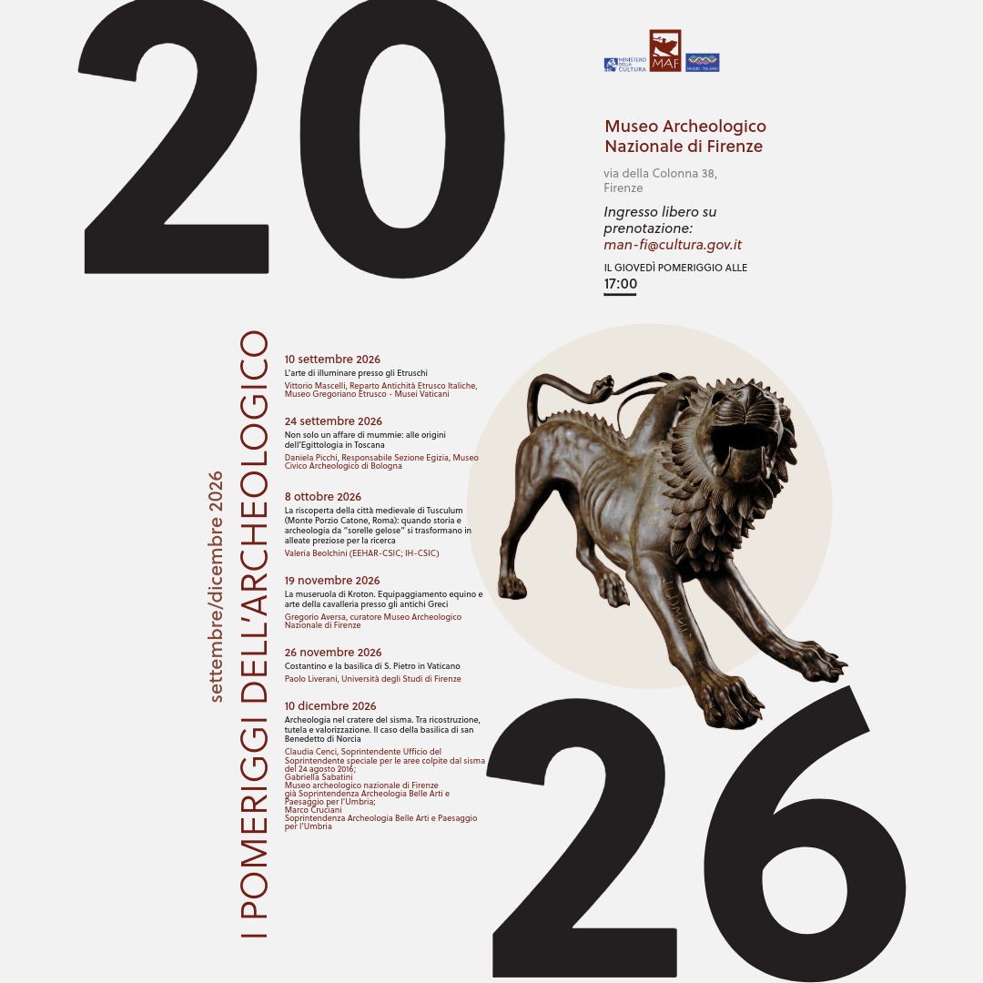 I Pomeriggi dell'Archeologico - Calendario conferenze